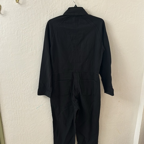 Outerknown Black Station Jumpsuit Playsuit Zip Small Organic Cotton Linen Blend - Picture 7 of 7